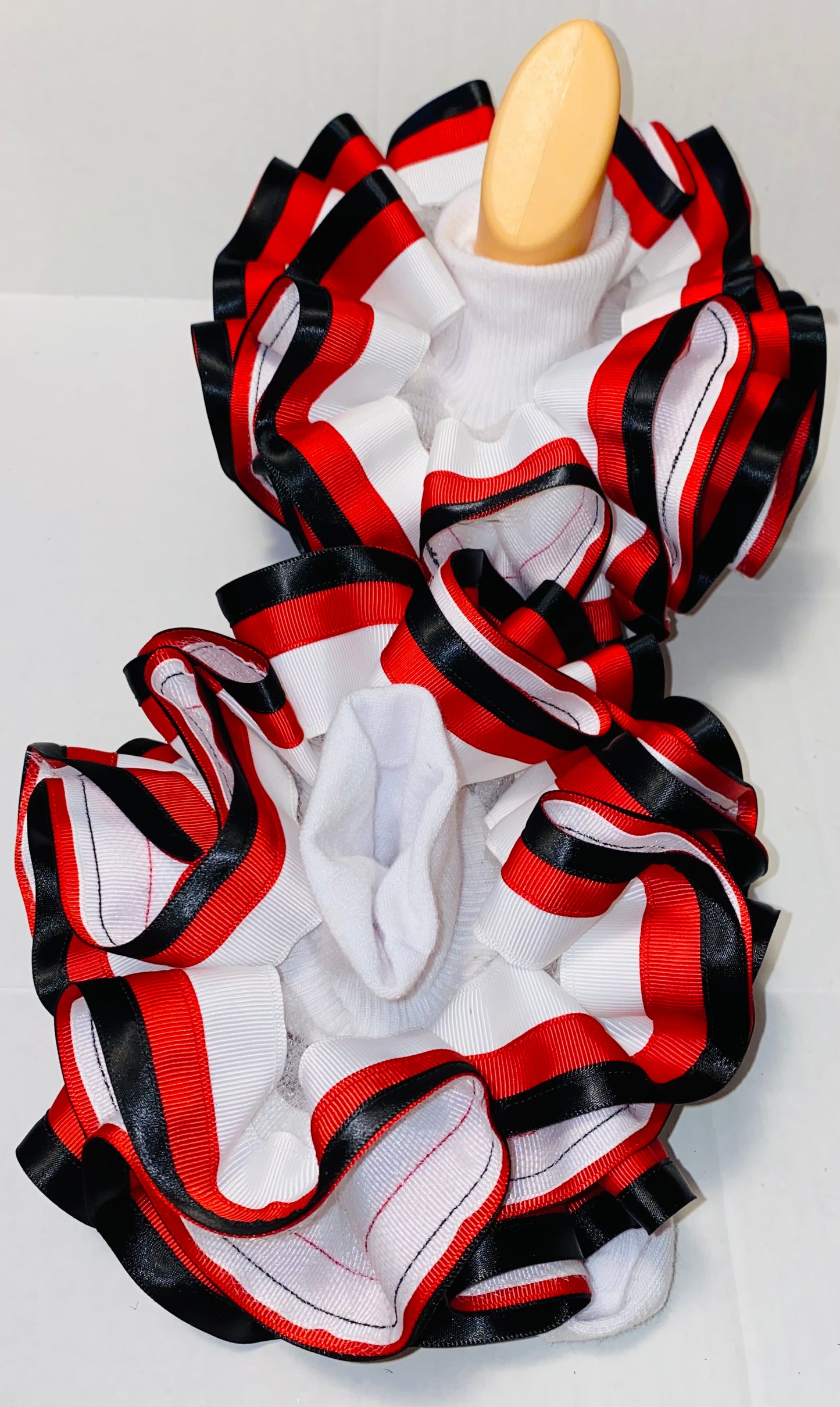 Red, Black, & White Ruffle Socks